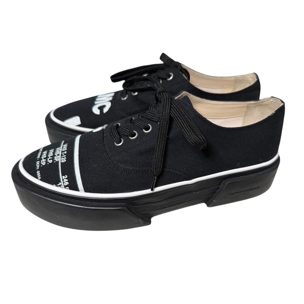OAMC Mens Platform Sneakers Size 41 Black Canvas VHS Lace Up Designer Shoes $819